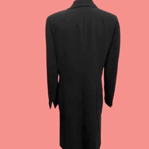 Suit Studio Overcoat Mens Size 12 Black Shawl Lapel Collar Long Sleeve Polyester - Picture 2 of 6